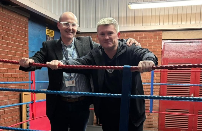 Councillor Rob Duncan with boxer Ricky 'The Hitman' Hatton